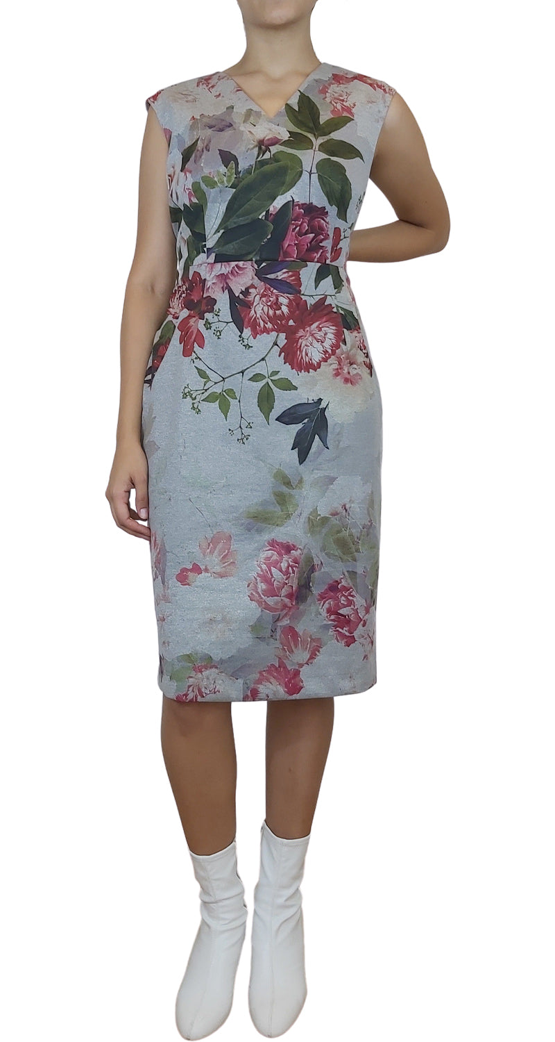 Vestido sin mangas Gris con flores estampadas Calvin Klein – Market People