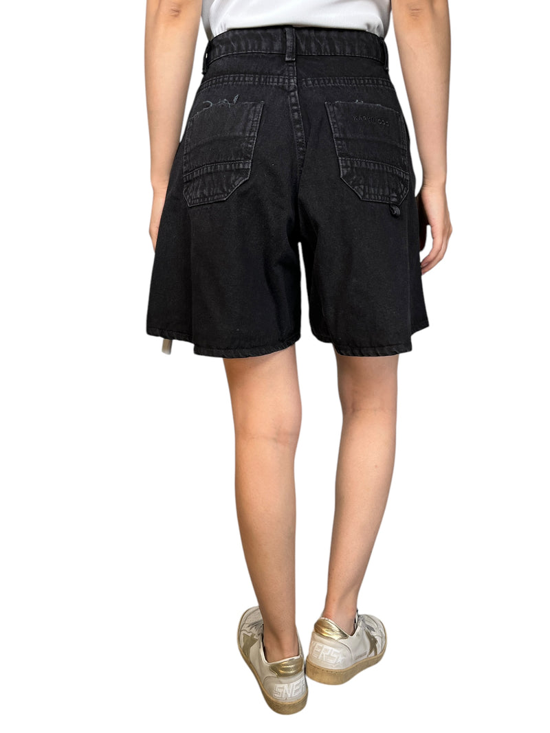 Short Denim Pinzas Negro