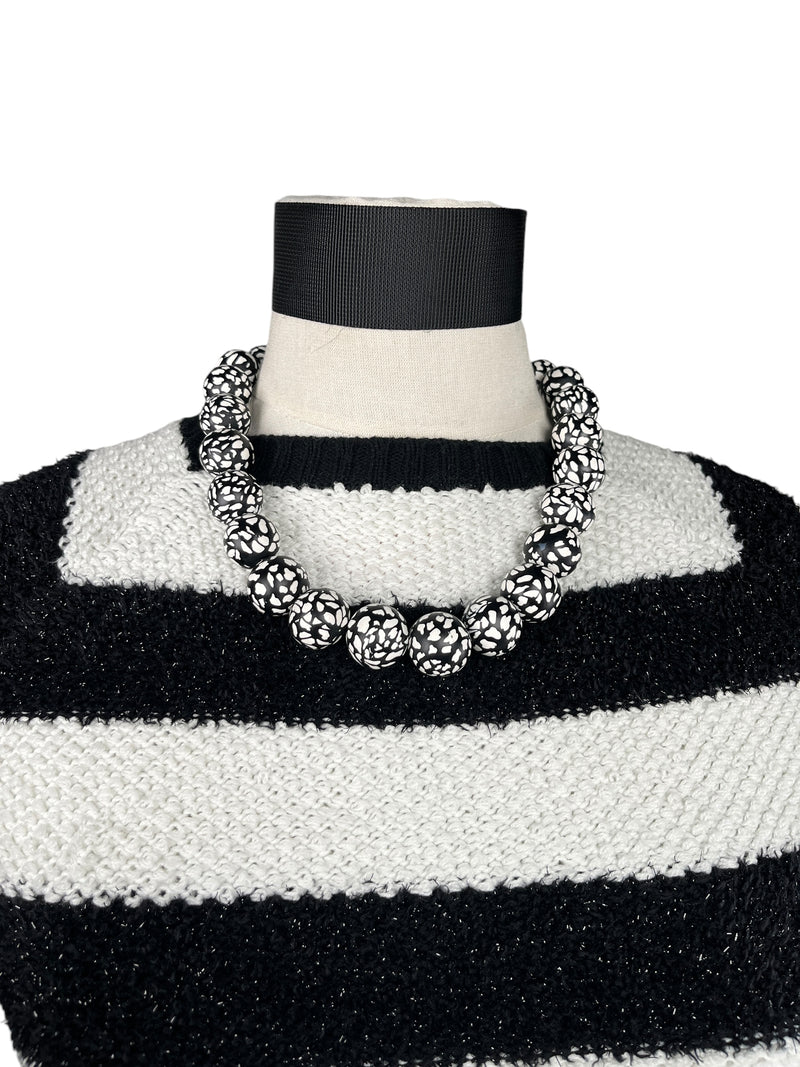 Collar Esferas Black and White