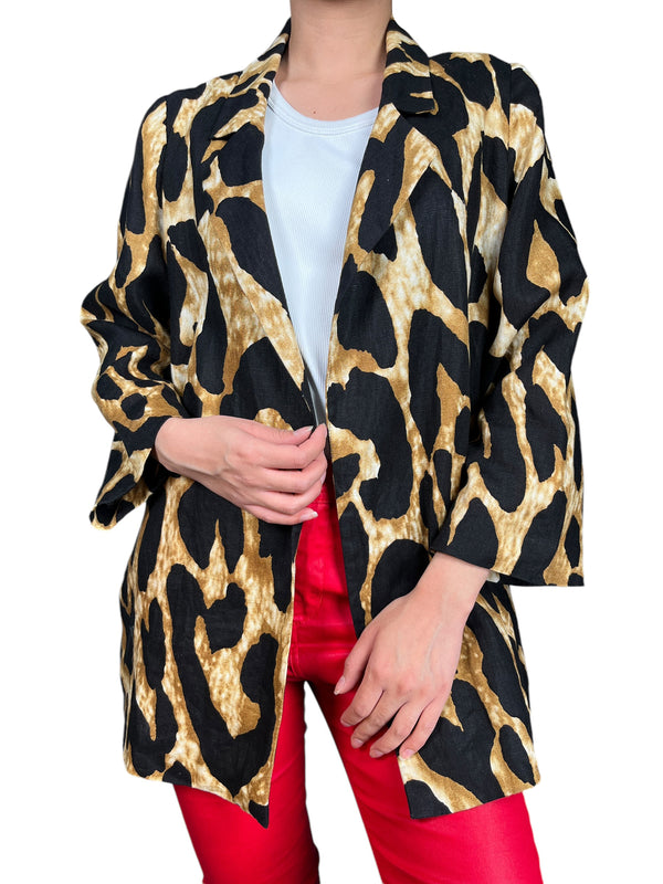 Blazer Lino Animal Print