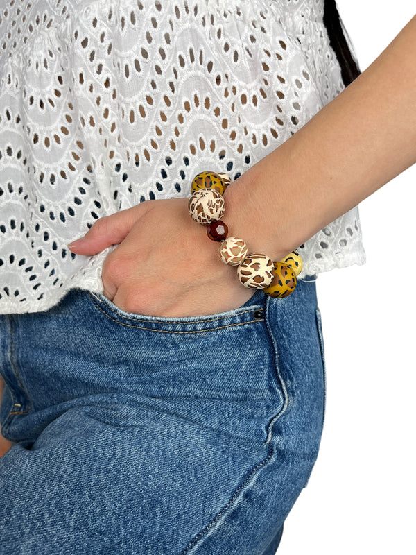 Pulsera Esferas Animal Print