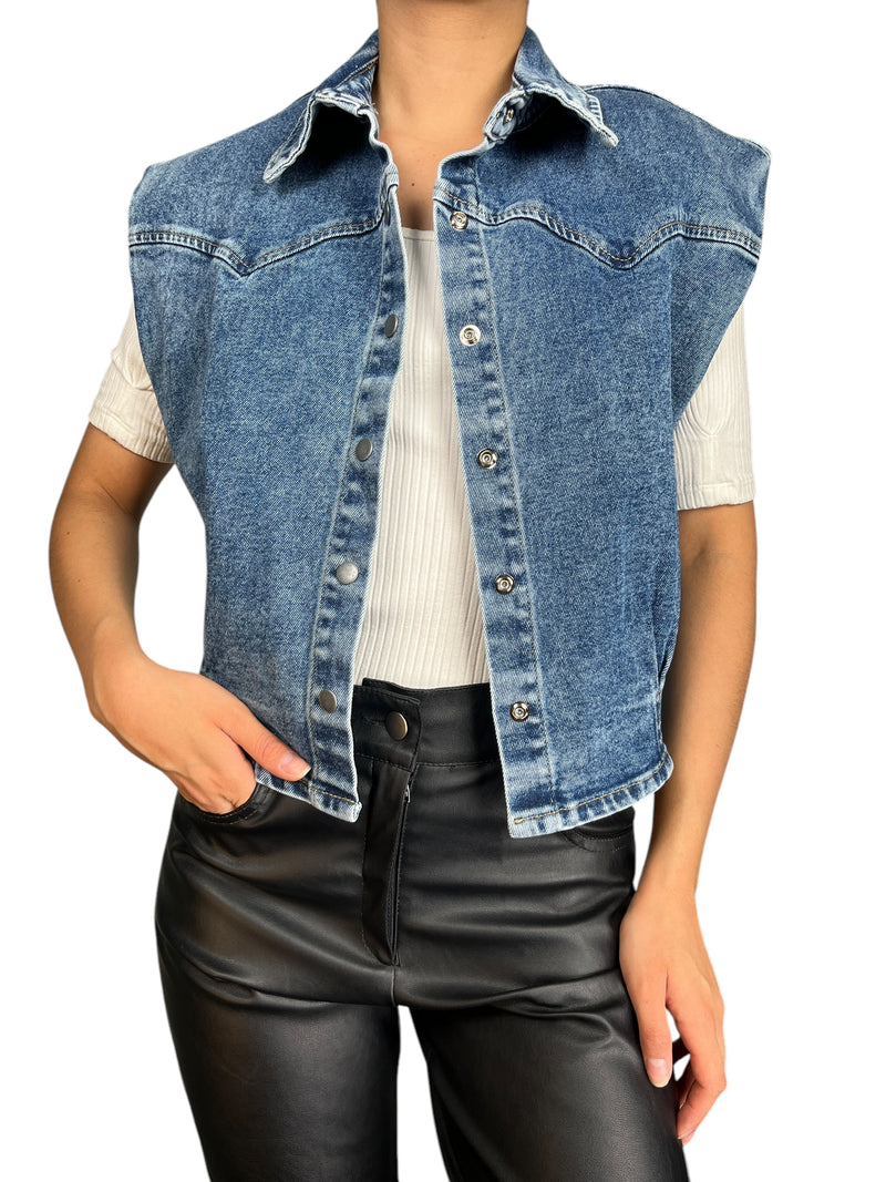 Chaqueta Denim Sin Mangas