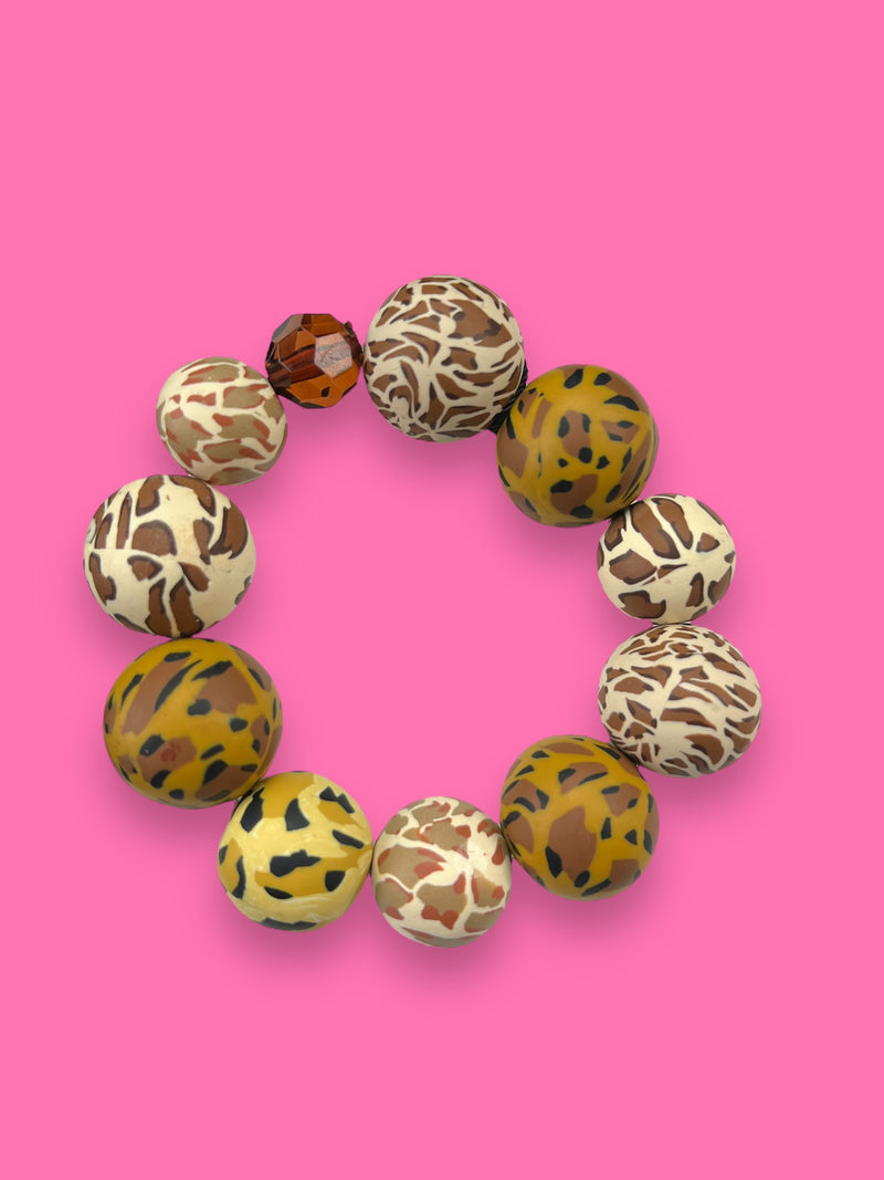 Pulsera Esferas Animal Print