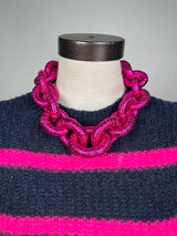 Collar Eslabón Fucsia Metallic