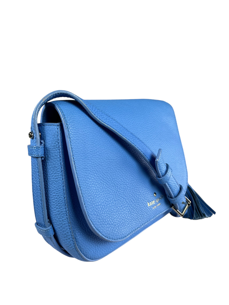 Cartera Crossbody Cuero Celeste