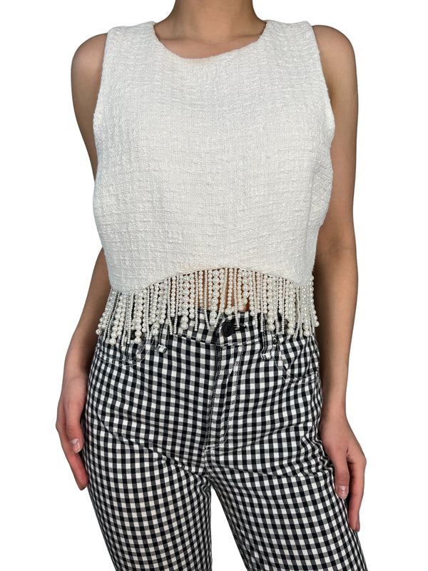 Crop Top Flecos de Perla