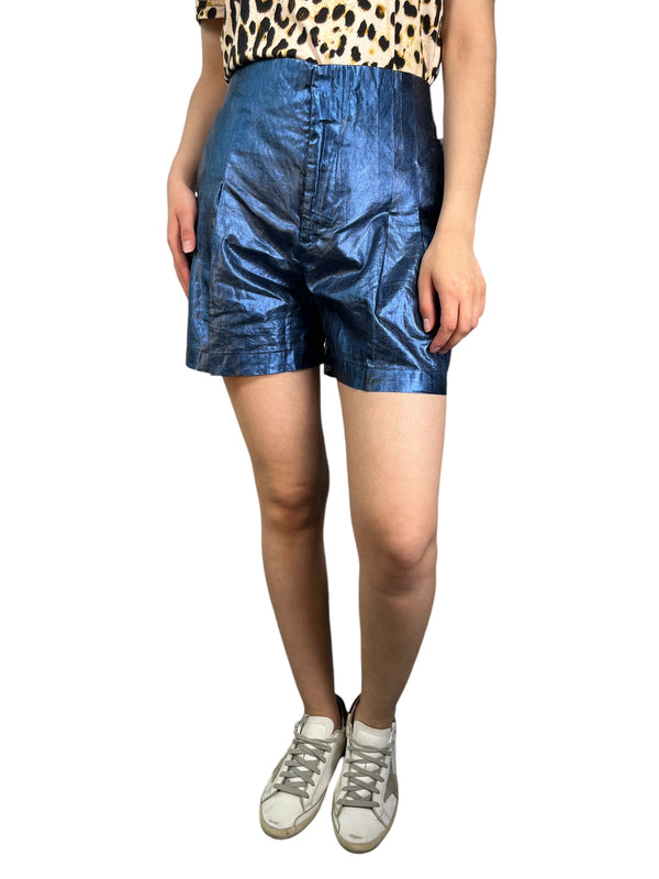 Shorts Azul Metalizado