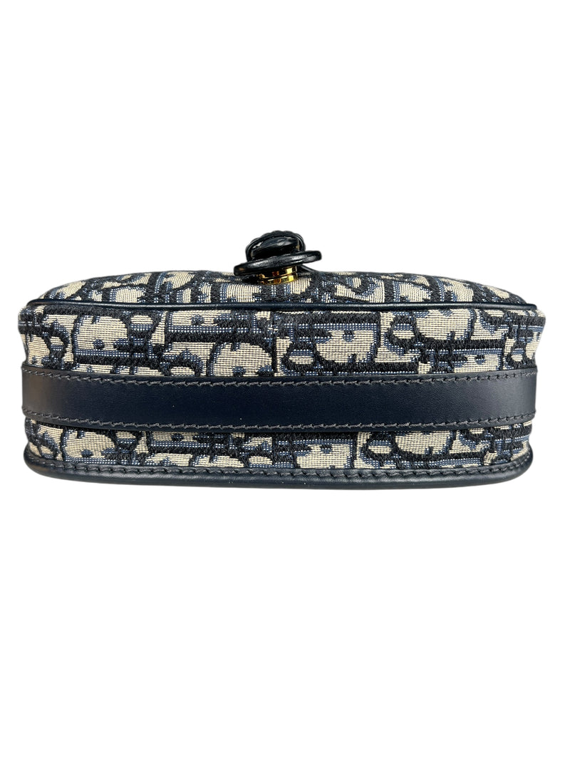 Bolso Mediano Dior Bobby Dior Oblique Jacquard Azul