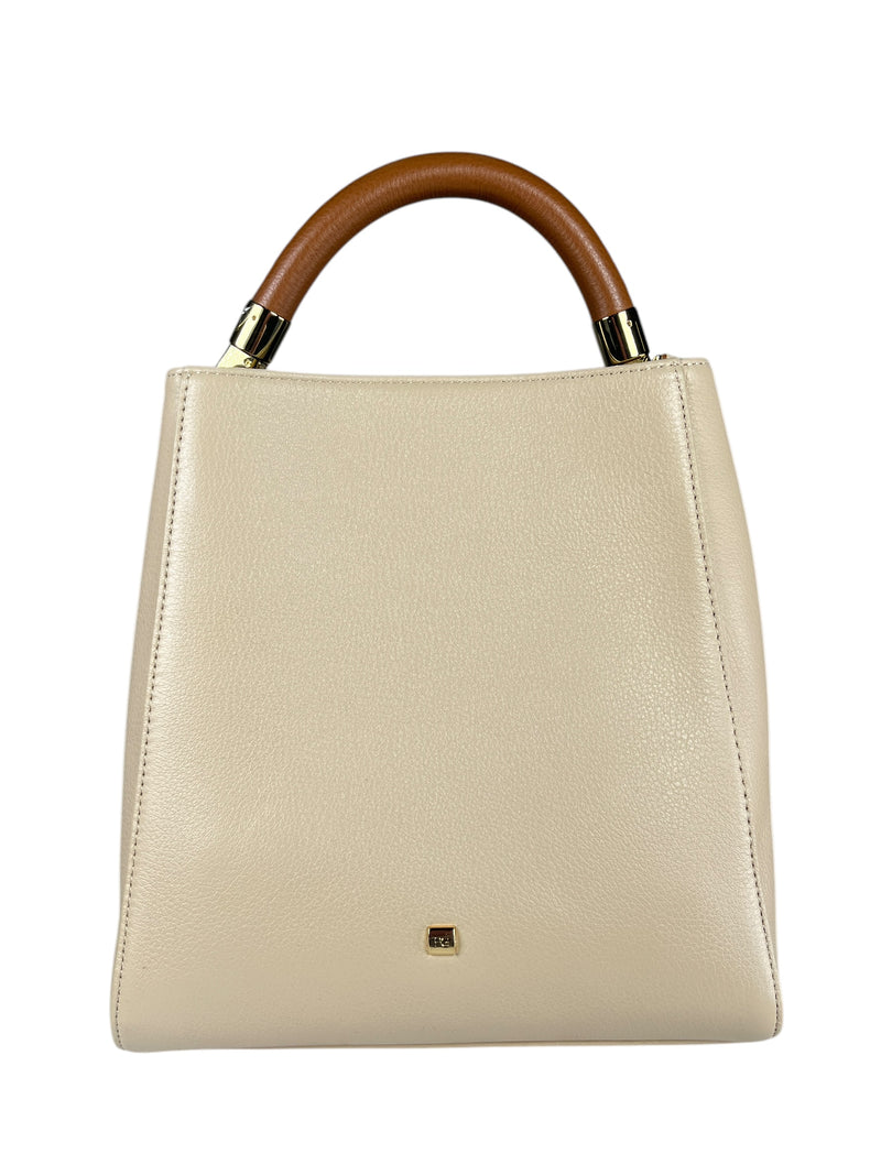 Bolso Crema Cuero