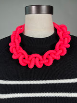 Collar Trenzado Pink Fluorescente M