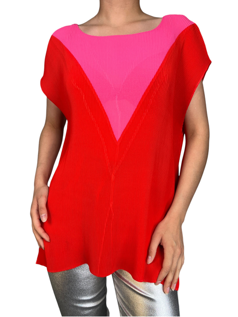 Blusa Bicolor Plisada