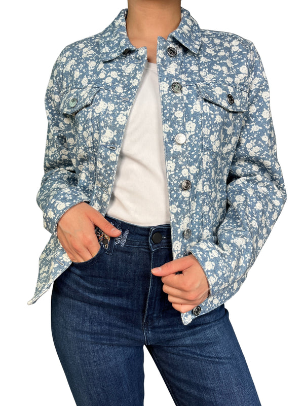 Chaqueta Denim Flores