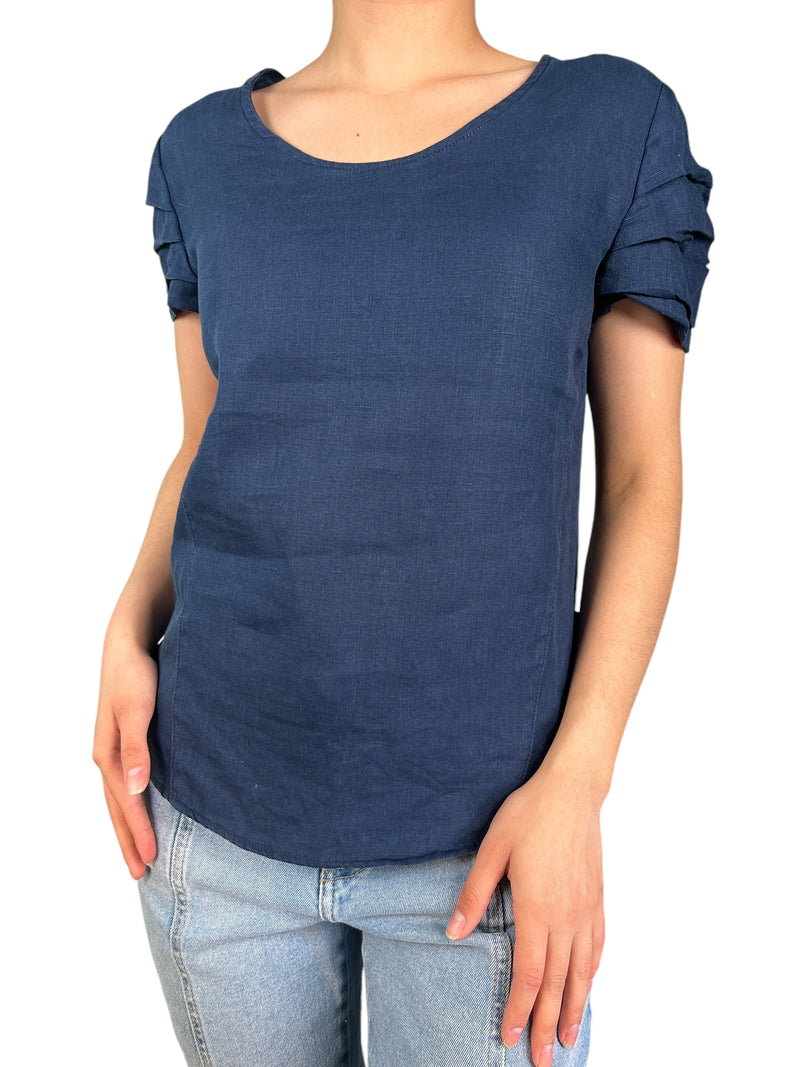 Blusa Mangas Plisadas