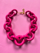 Collar Eslabon Fucsia