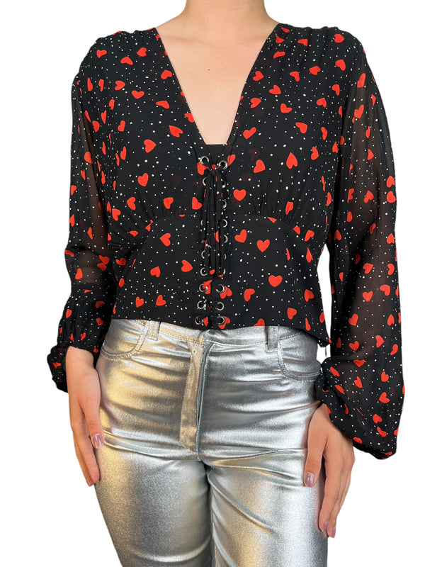 Blusa Viscosa Corazones