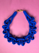 Collar Trenzado Azul S