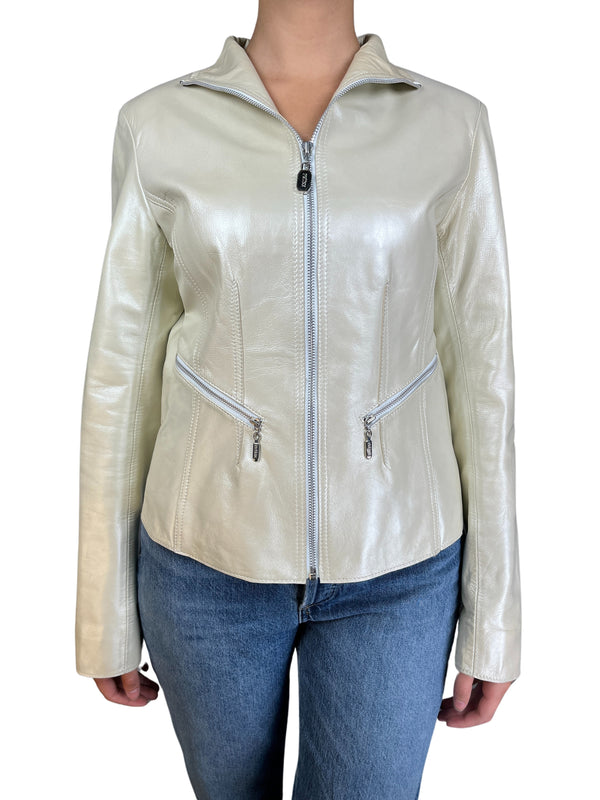 Chaqueta Cuero Perlado