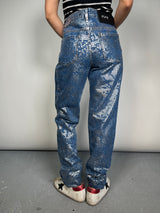 Jeans Slim Estampado Metalizado