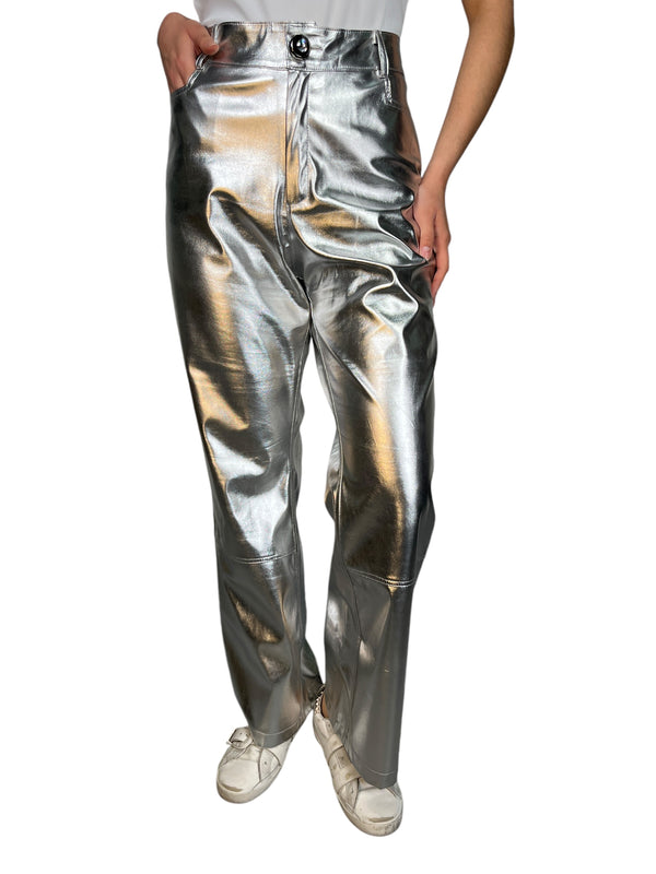 Pantalón Metallic Plateado