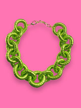 Collar Eslabones Verde Metallic