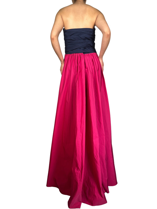 Vestido Strapless Bicolor