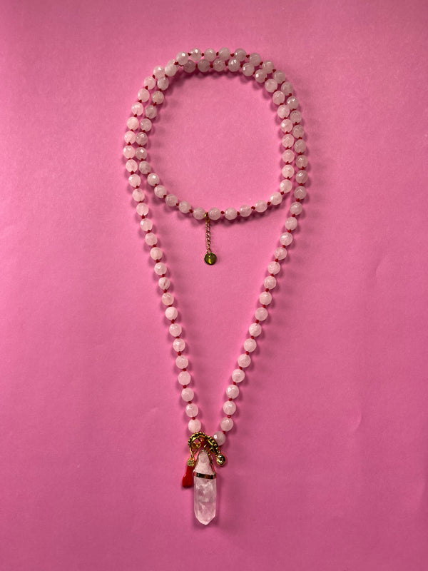 Collar Cuarzo Rosa Amuletos