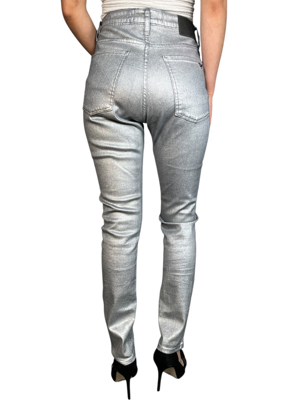 Jeans Slim Metal Silver