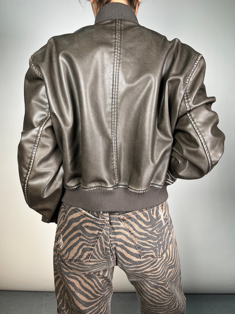 Chaqueta Bomber Ecocuero