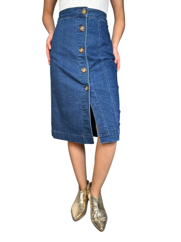 Falda Denim Botones