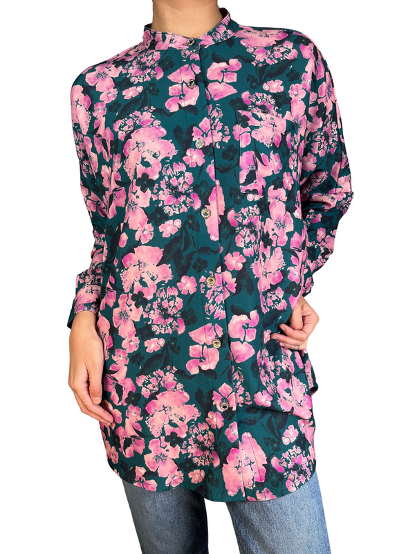 Blusa Turquesa Flores