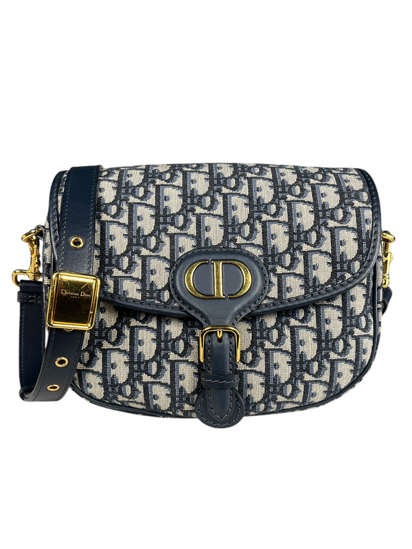 Bolso Mediano Dior Bobby Dior Oblique Jacquard Azul