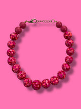 Collar Esferas Fucsia