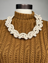 Collar Trenzado Crema Marfil M