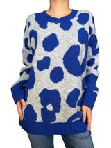 Sweater Tejido Blue Leopard