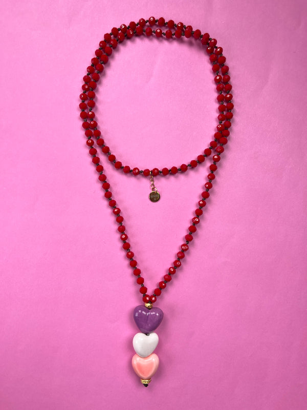 Collar Cristales y Corazones