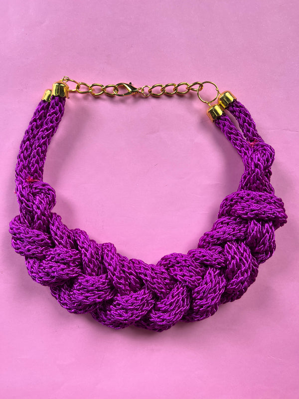 Collar Trenzado Morado