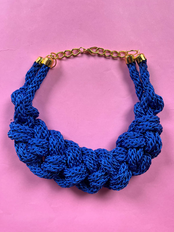 Collar Trenzado Azul