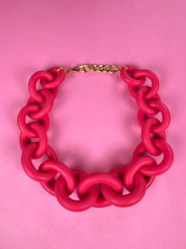 Collar Eslabón Fucsia