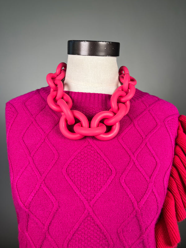 Collar Eslabón Fucsia