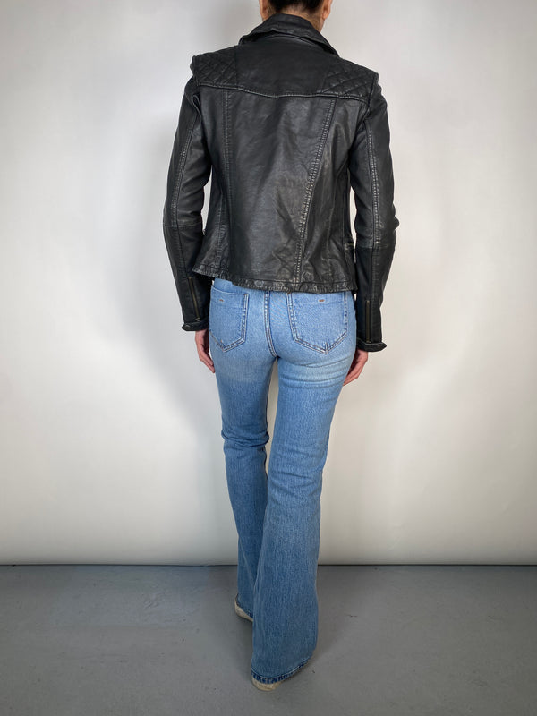Chaqueta Cuero Negro
