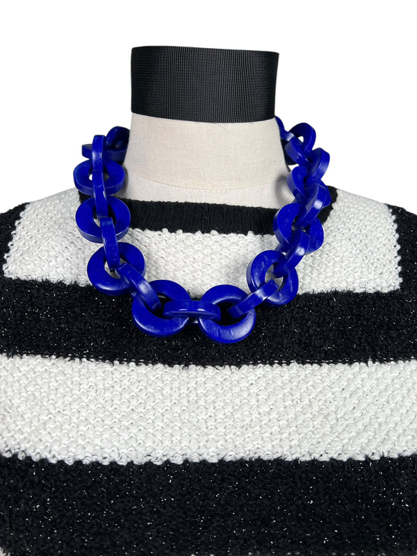 Collar Cadenas Azul Marino