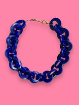 Collar Cadenas Azul Marino