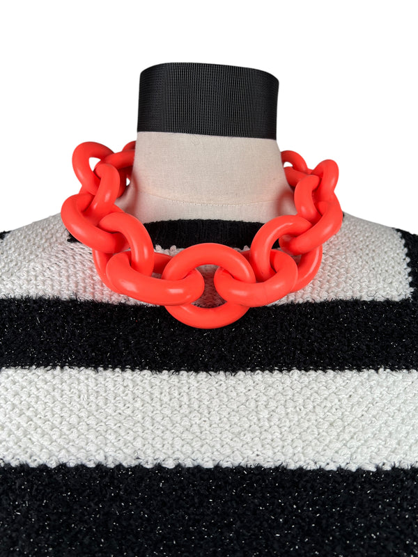 Collar Eslabón Naranjo Fluor