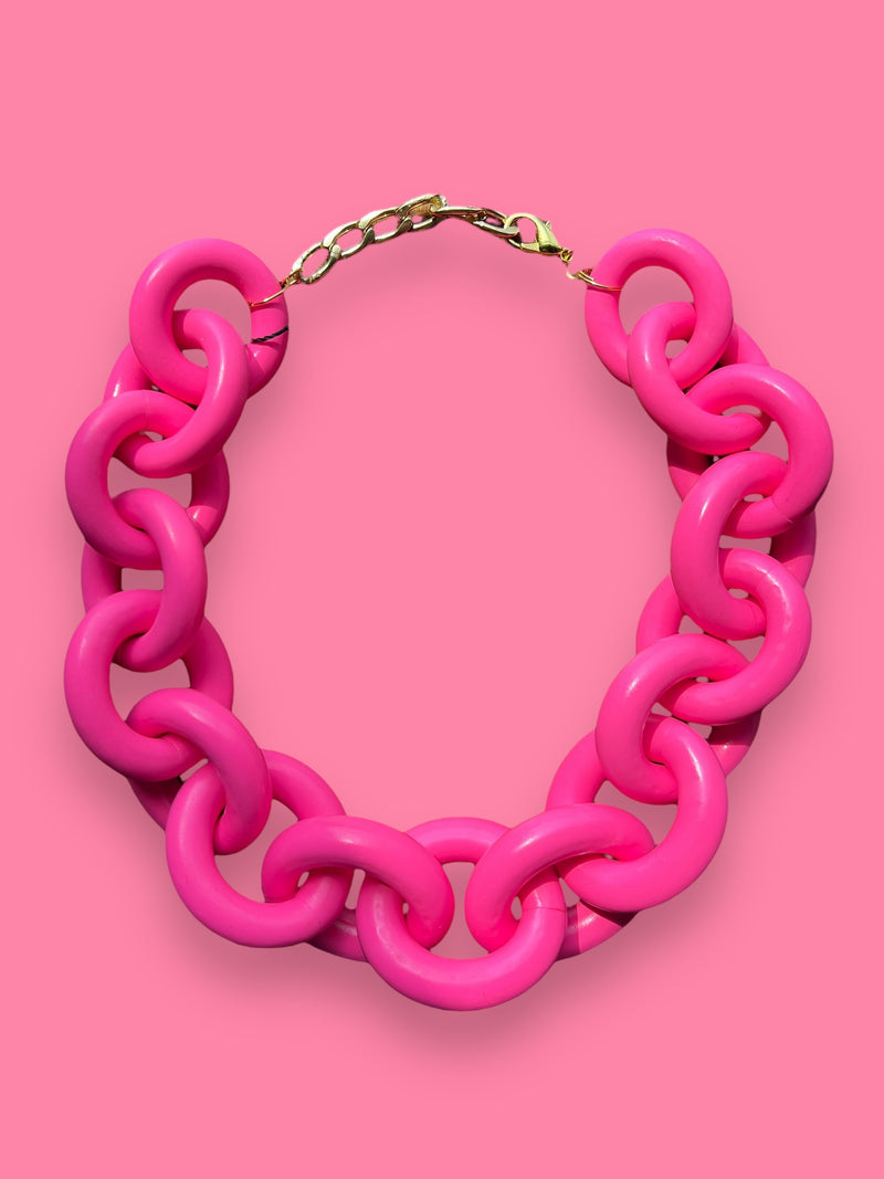 Collar Eslabón Fucsia