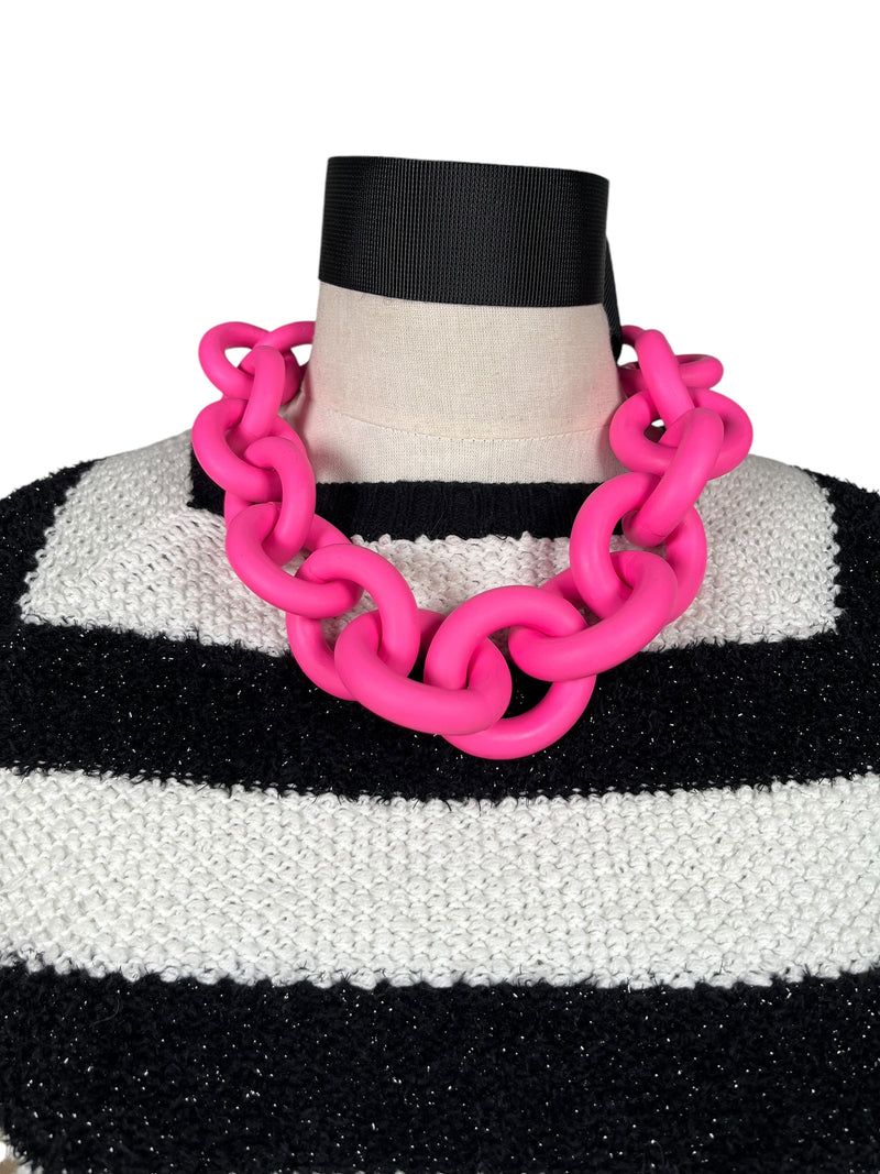 Collar Eslabón Rosa Pastel