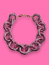 Collar Eslabón Rosa Metallic