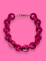 Collar Fucsia Cadenas