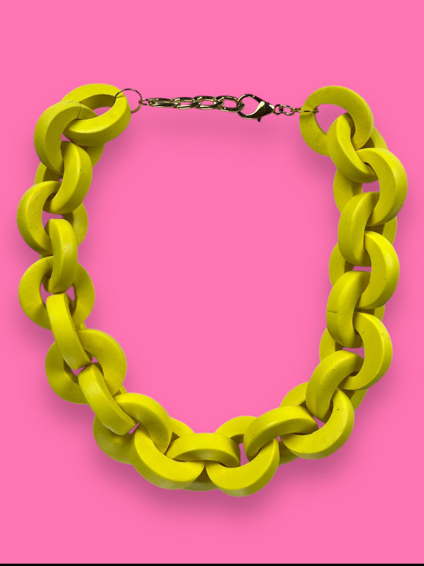 Collar Cadenas Amarillo