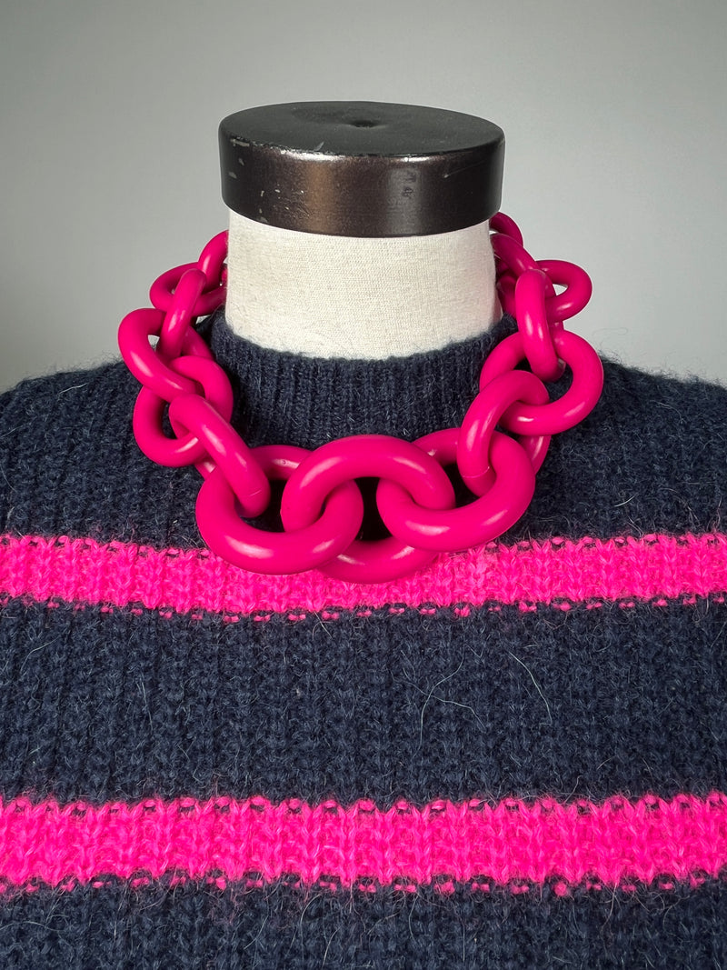 Collar Eslabon Fucsia