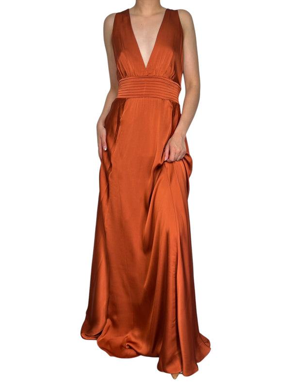 Vestido Terracota Satinado